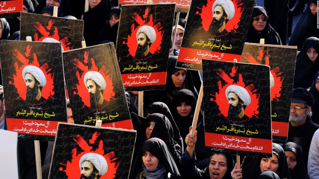 Manifestación en Teherán en protesta de la ejecución de Nimr al Nimr